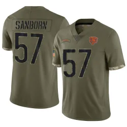 2022-23 CHICAGO BEARS SANBORN #57 NIKE GAME JERSEY (AWAY) M - W/TAGS