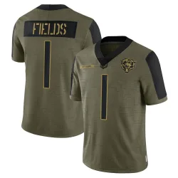 Men's Nike Justin Fields Brown Chicago Bears 2023 Salute To Service Limited  Jersey